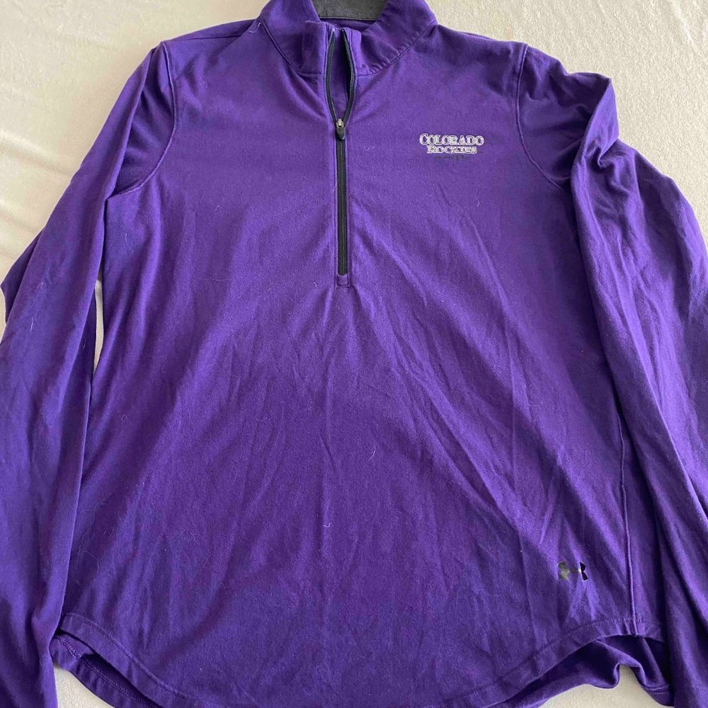 Women’s S Colorado Rockies Purple Authentic Under Armour Performance Pullover